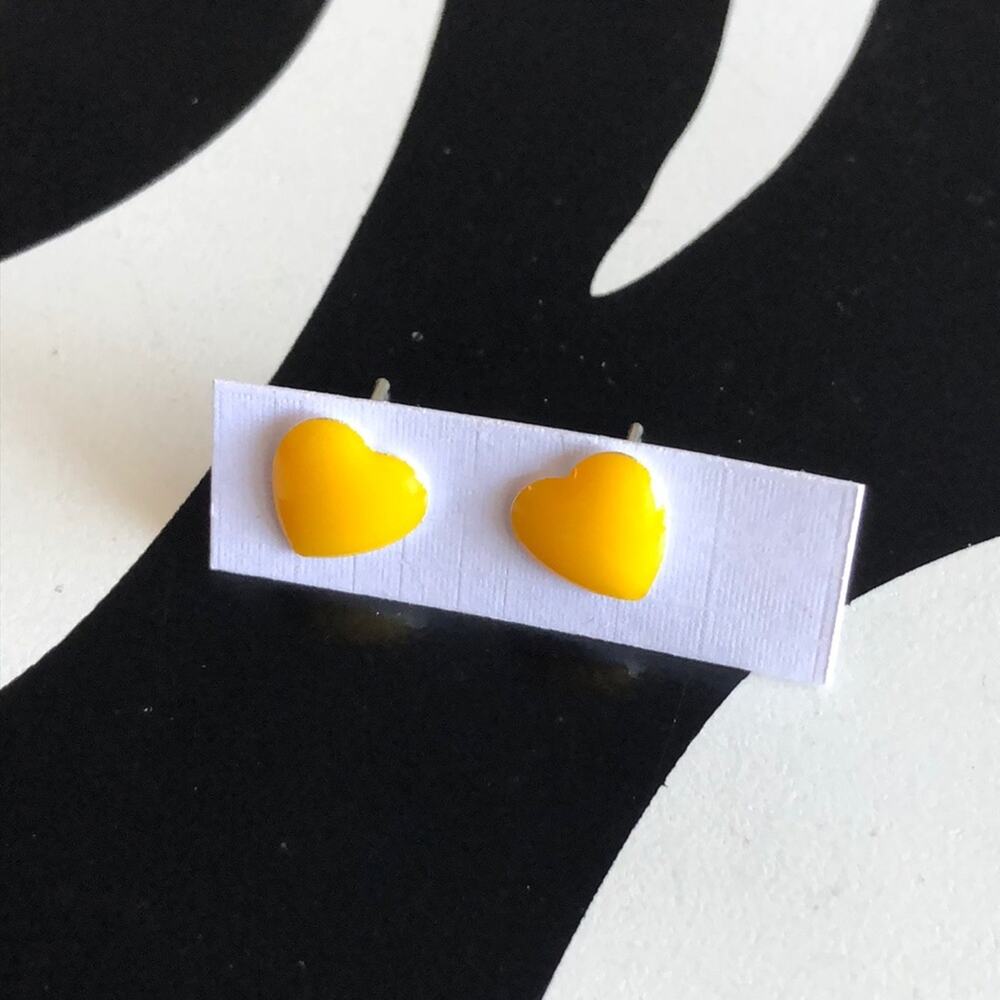 4 for $20 Yellow Heart Stud Earrings